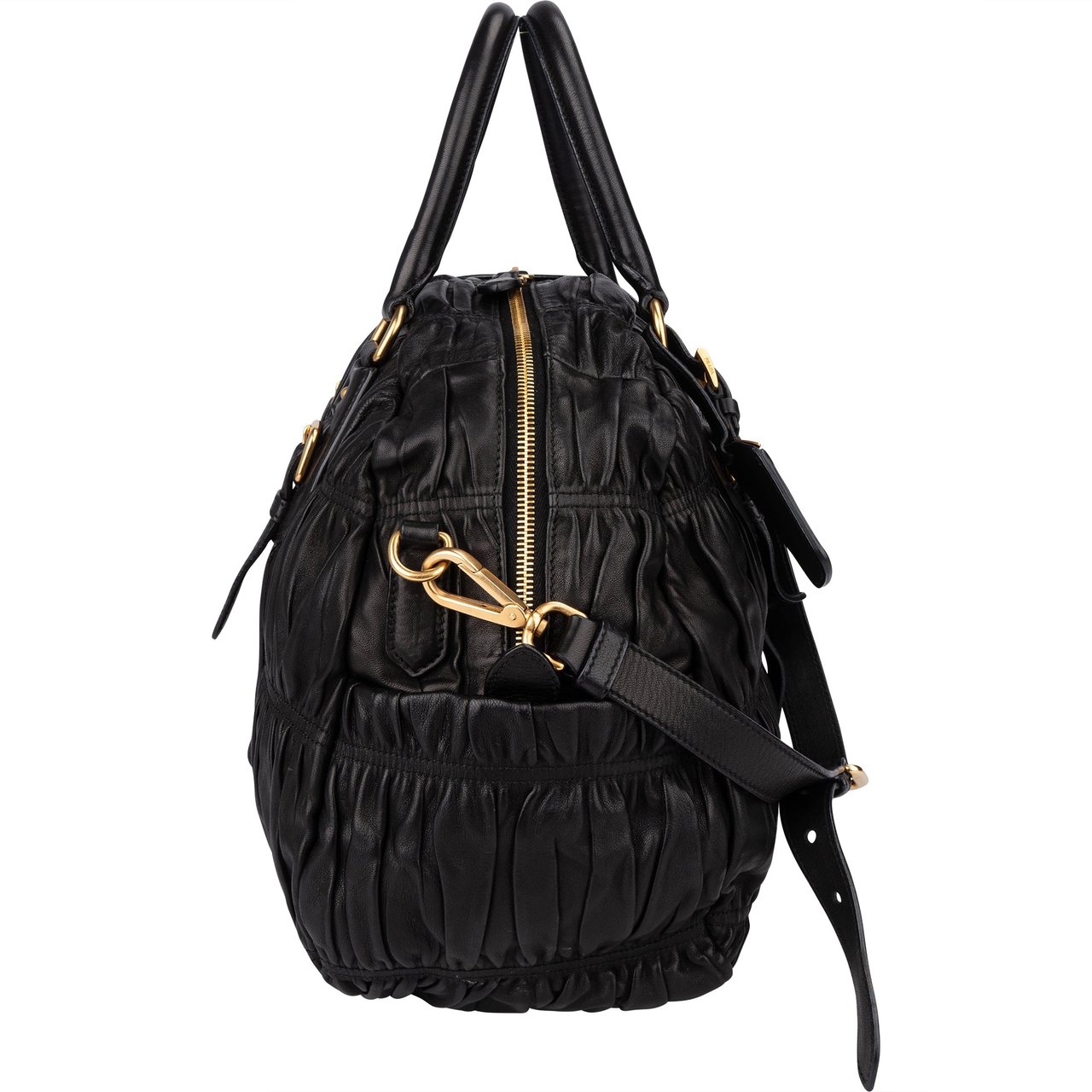 Prada Quilted Leather City Handbag Zwart