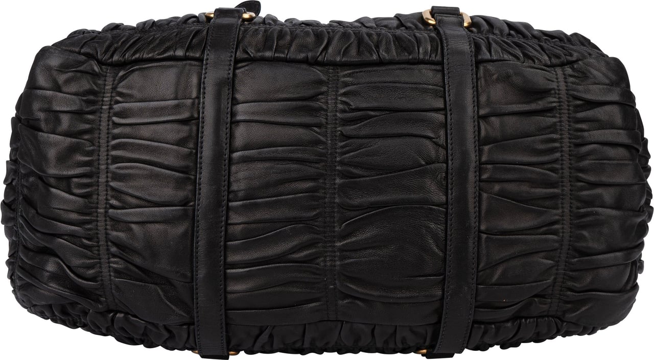 Prada Prada Quilted Leather City Handbag Zwart