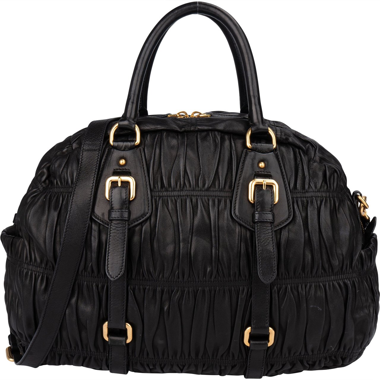 Prada Quilted Leather City Handbag Zwart