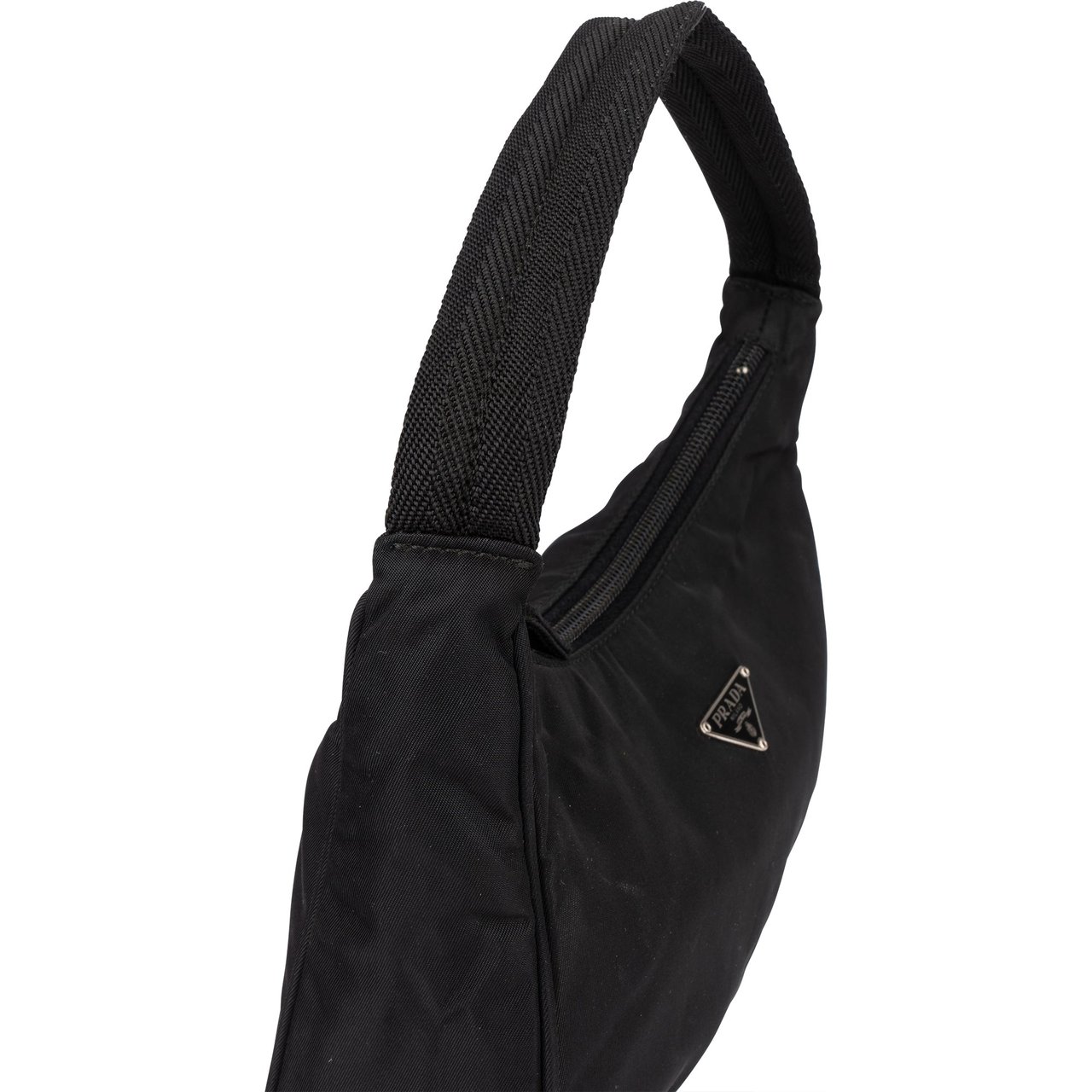 Prada Prada Black Nylon Triangle Vintage Re-Editon Handbag Zwart