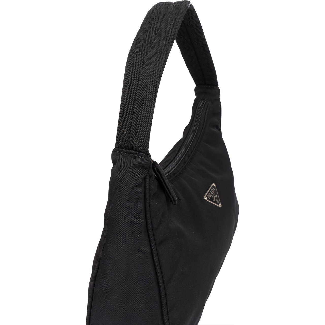 Prada Prada Black Nylon Triangle Vintage Re-Editon Handbag Zwart