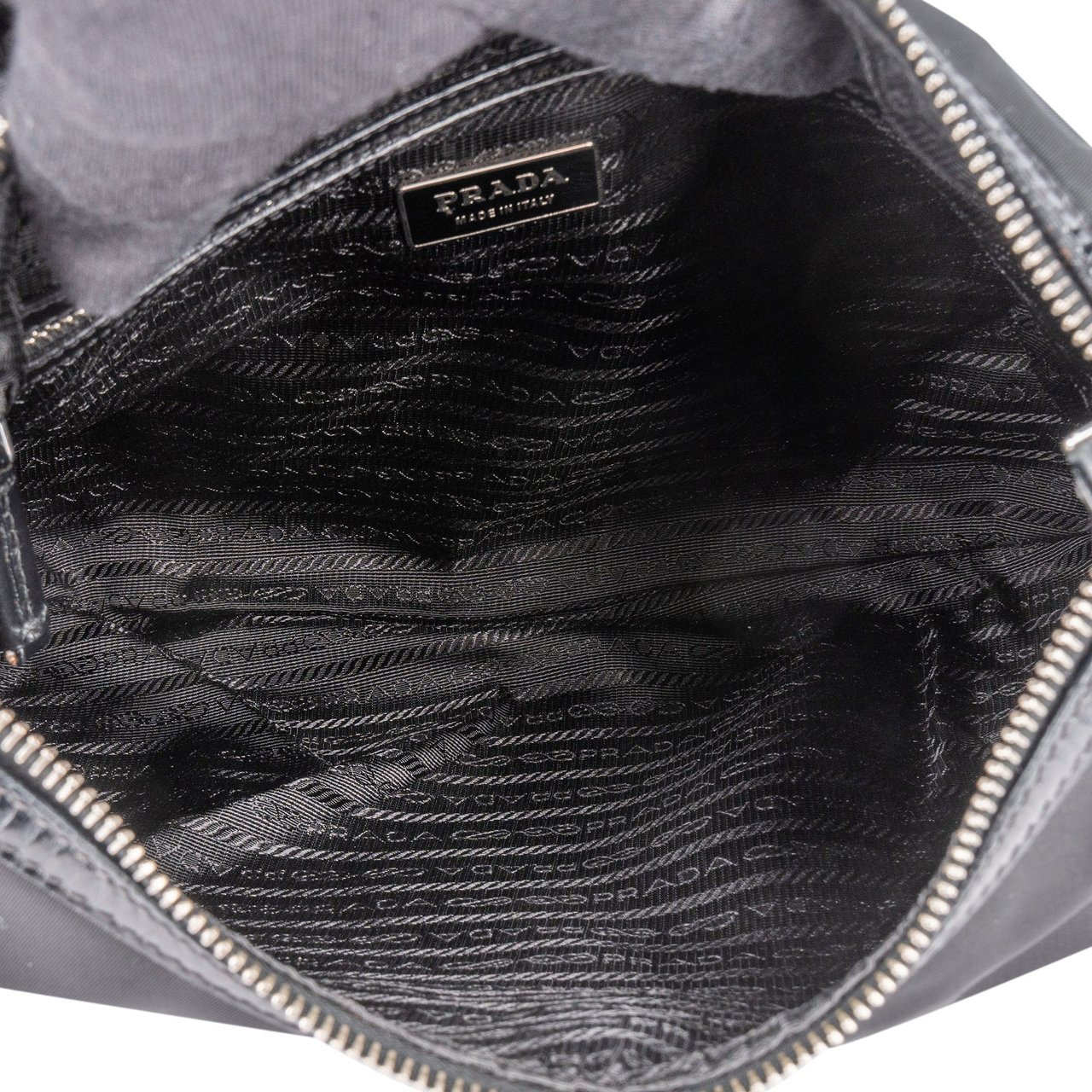 Prada Prada Nylon Triangle Shoulder Bag Zwart