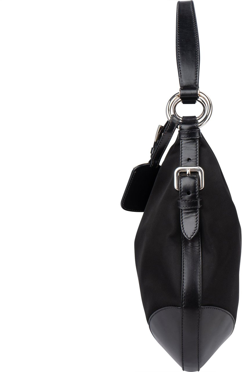 Prada Prada Nylon Triangle Shoulder Bag Zwart