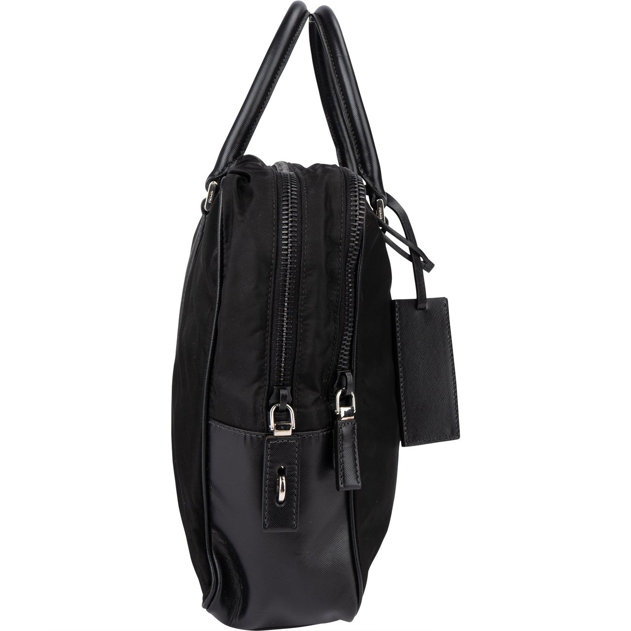 Prada Prada Nylon Triangle Business Handbag Zwart