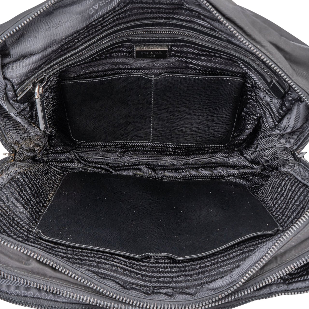 Prada Prada Nylon Triangle Business Handbag Zwart