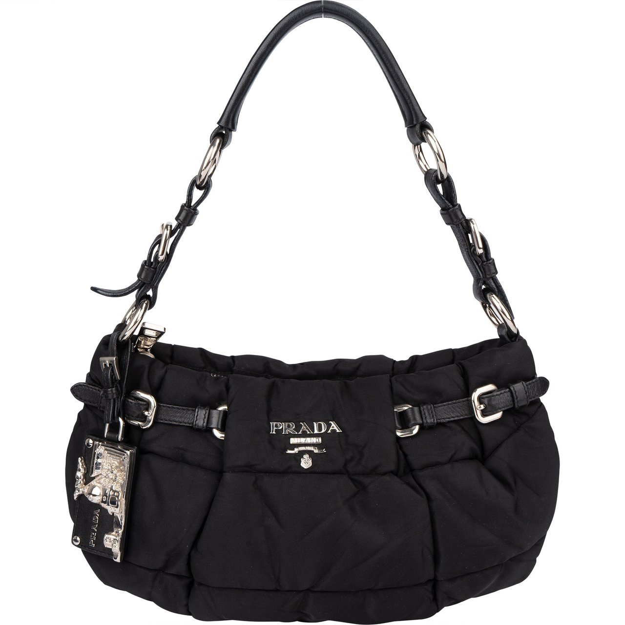 Prada Prada Puffy Nylon Handbag Zwart
