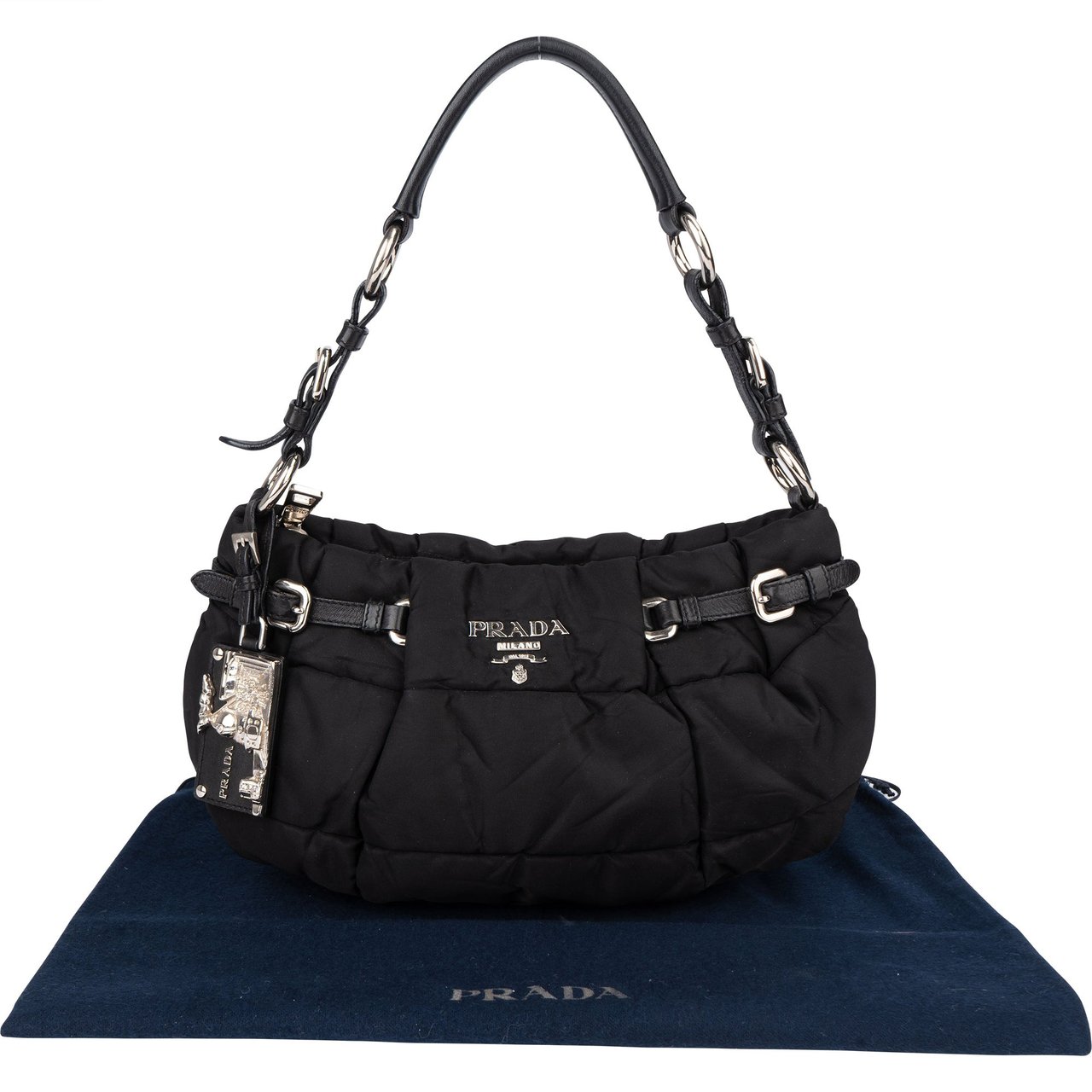 Prada Prada Puffy Nylon Handbag Zwart