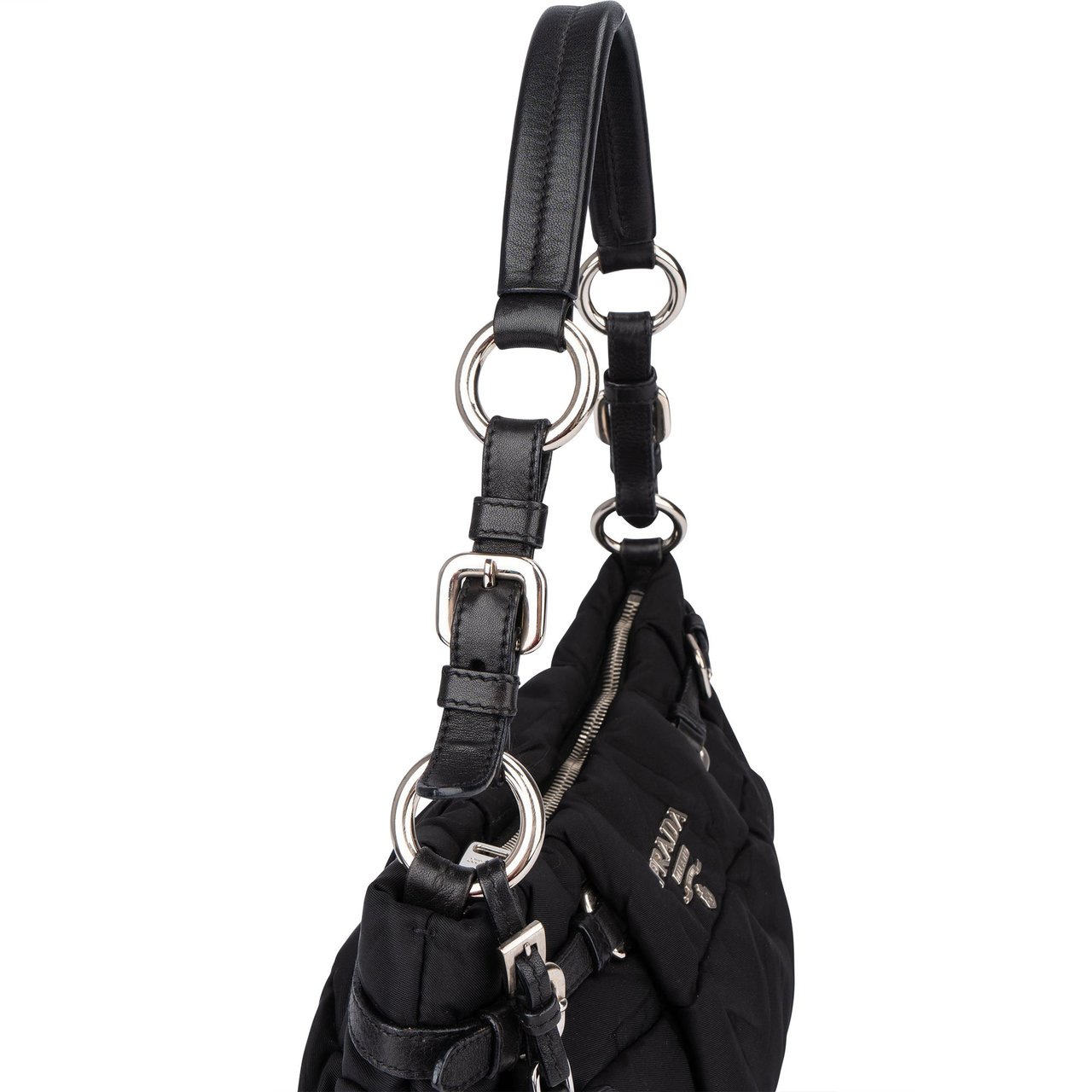 Prada Prada Puffy Nylon Handbag Zwart