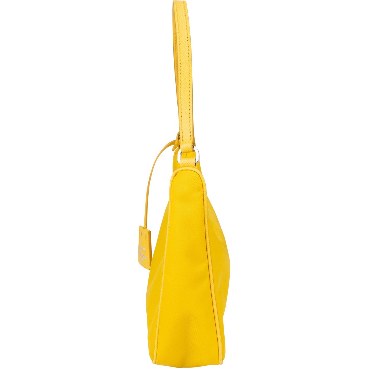 Prada Prada Yellow Nylon Triangle Re-Editon Handbag Geel