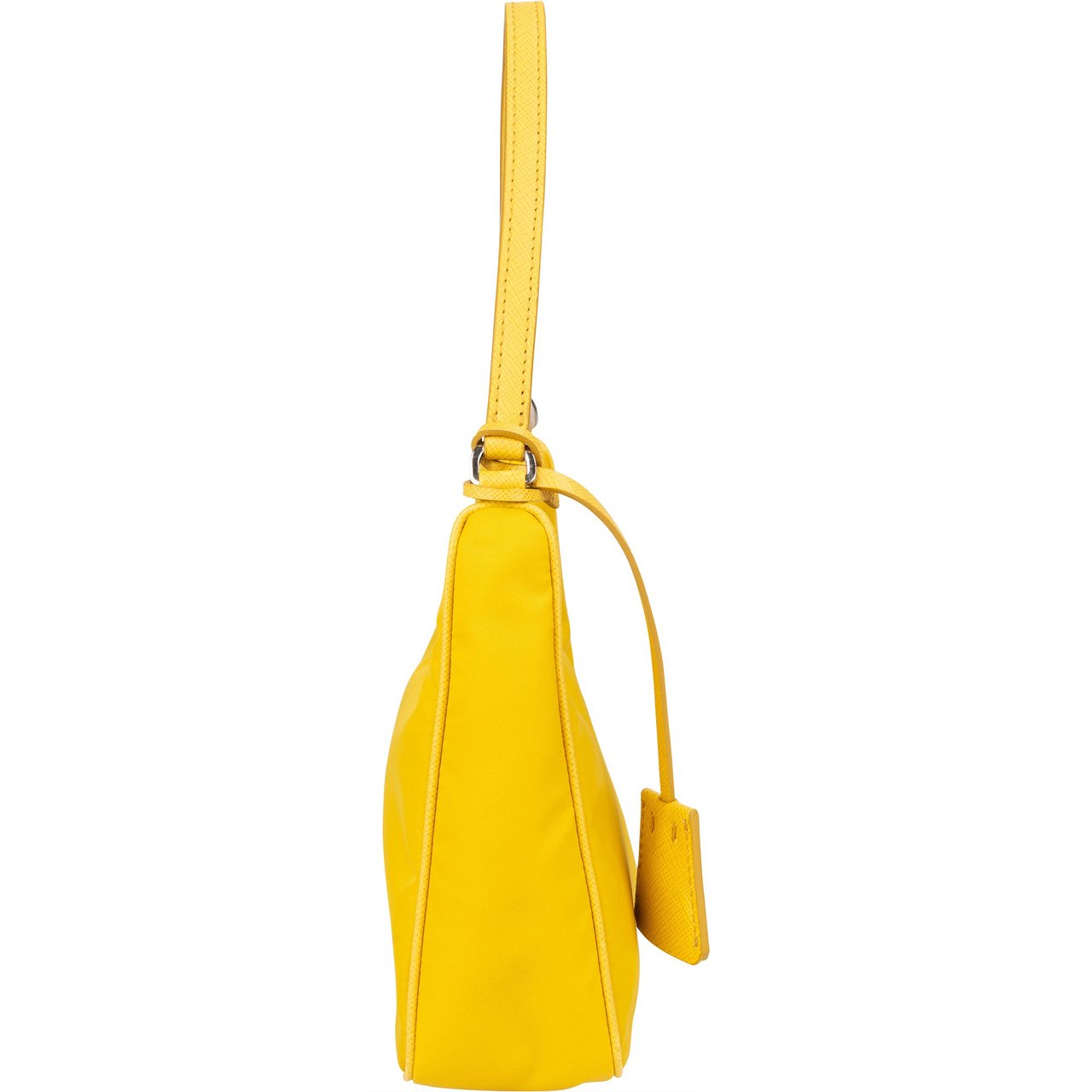 Prada Prada Yellow Nylon Triangle Re-Editon Handbag Geel