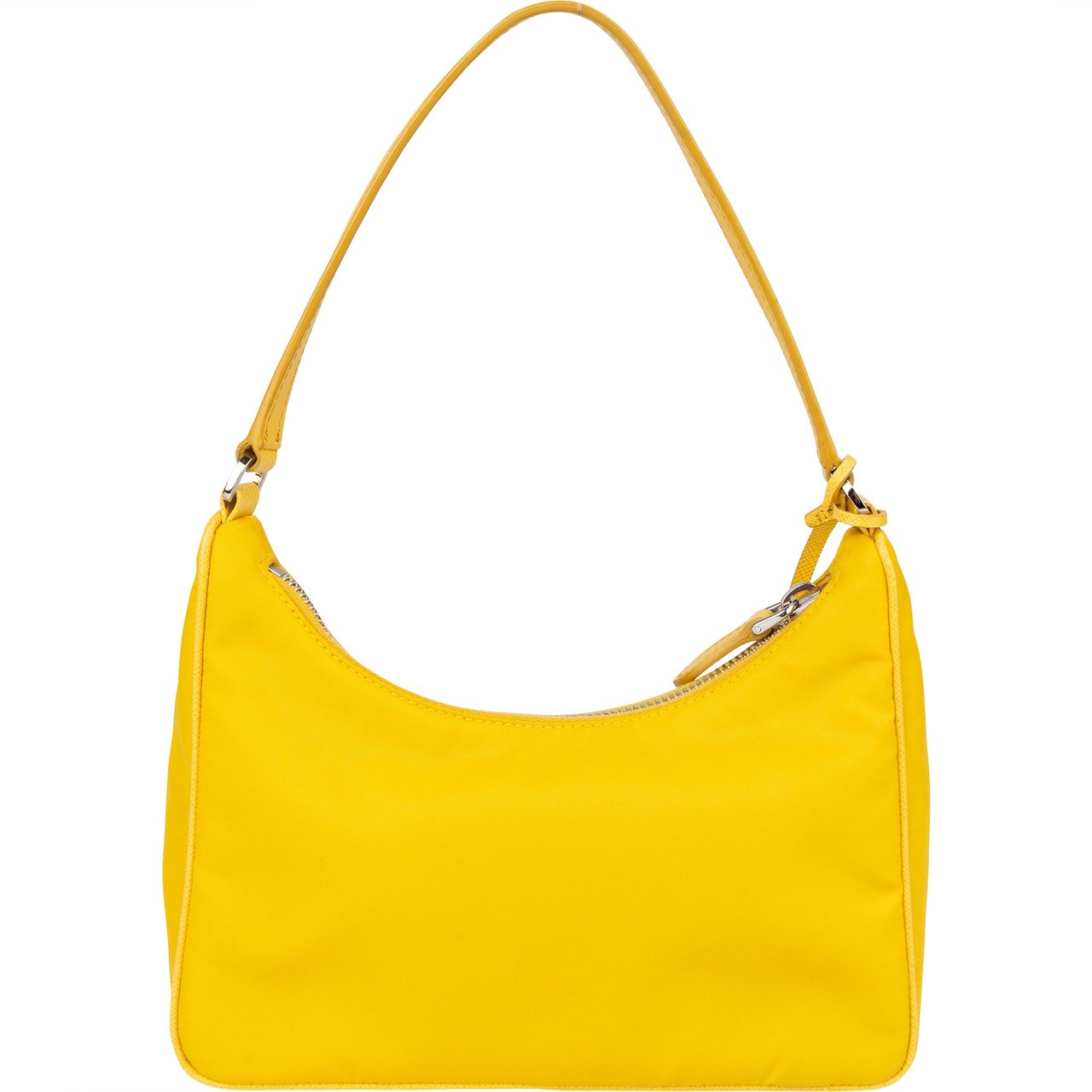 Prada Prada Yellow Nylon Triangle Re-Editon Handbag Geel