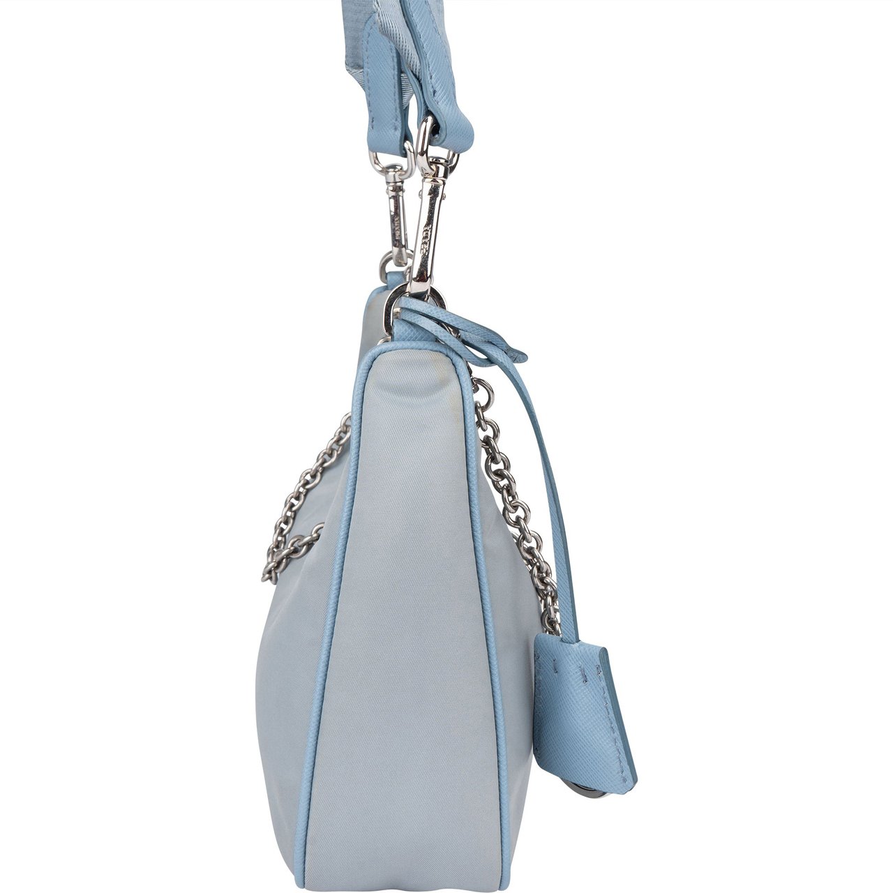 Prada Prada Blue Nylon Triangle Re-Editon Crossbody Bag Blauw