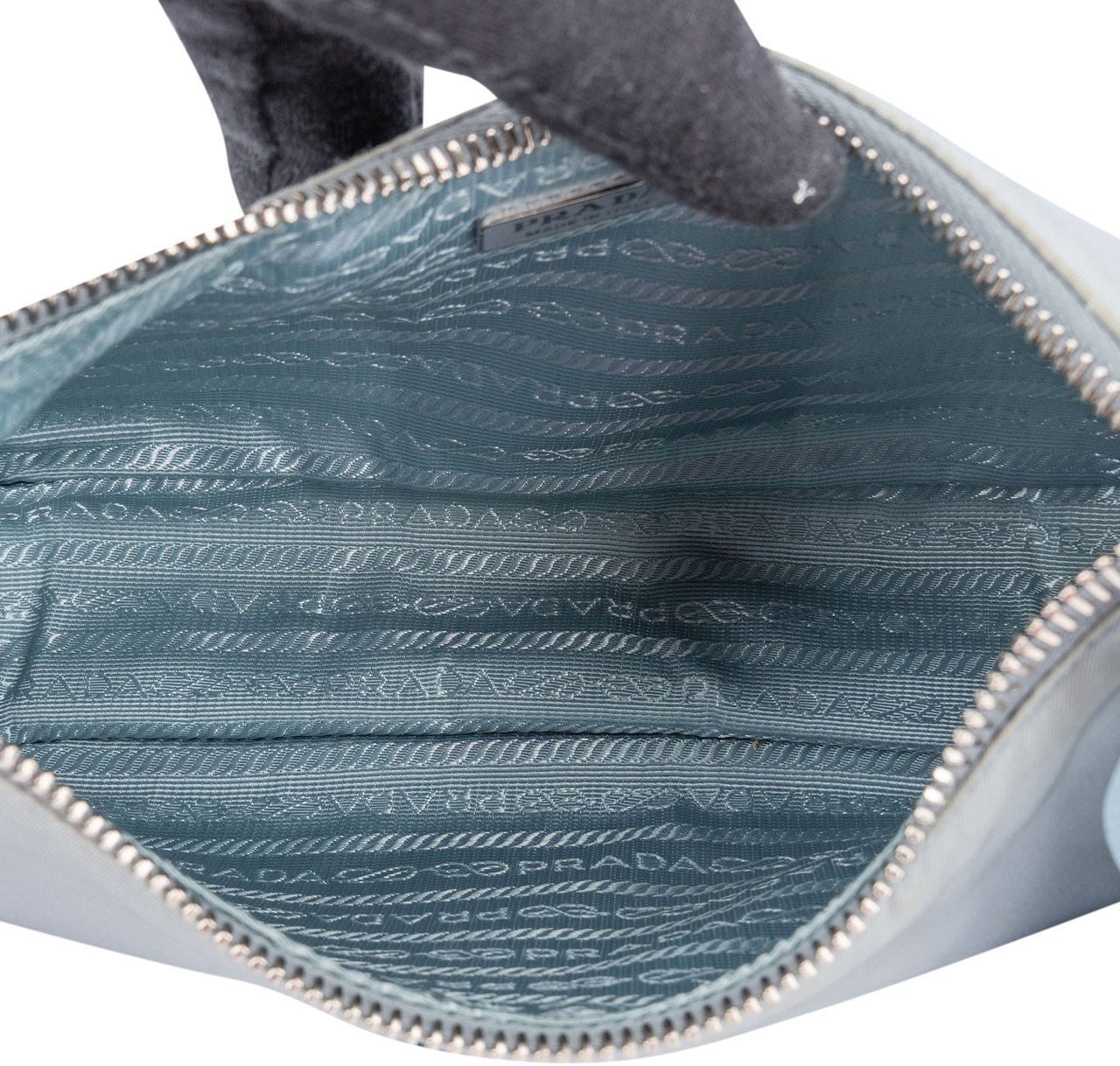 Prada Blue Nylon Triangle Re-Editon Crossbody Bag Blauw
