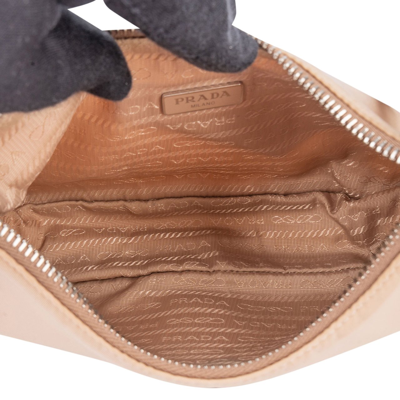 Prada Prada Beige Nylon Triangle Re-Edtion Crossbody Bag Beige