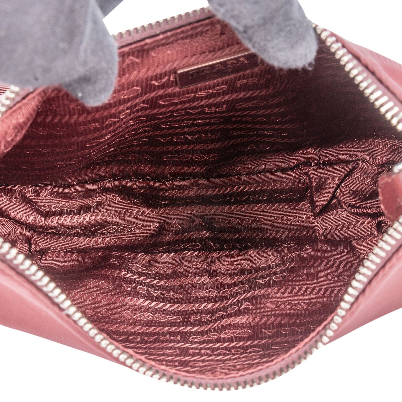 Prada Prada Bordeaux Nylon Triangle Re-Editon Crossbody Bag Divers