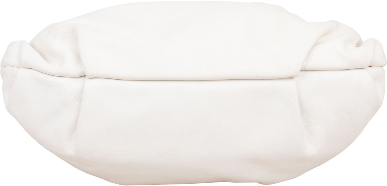 Prada White Soft Calf Leather Ruched Shoulder Bag Wit