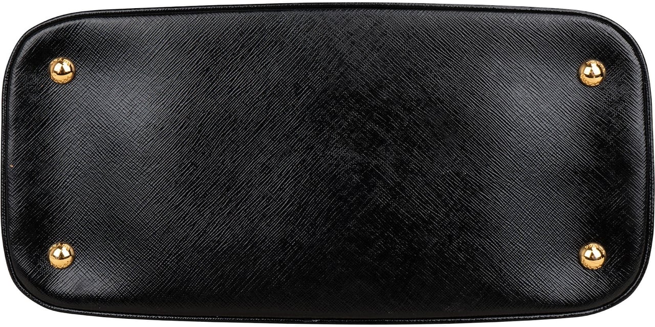 Prada Saffiano Vernis Leather Promenade Handbag Zwart