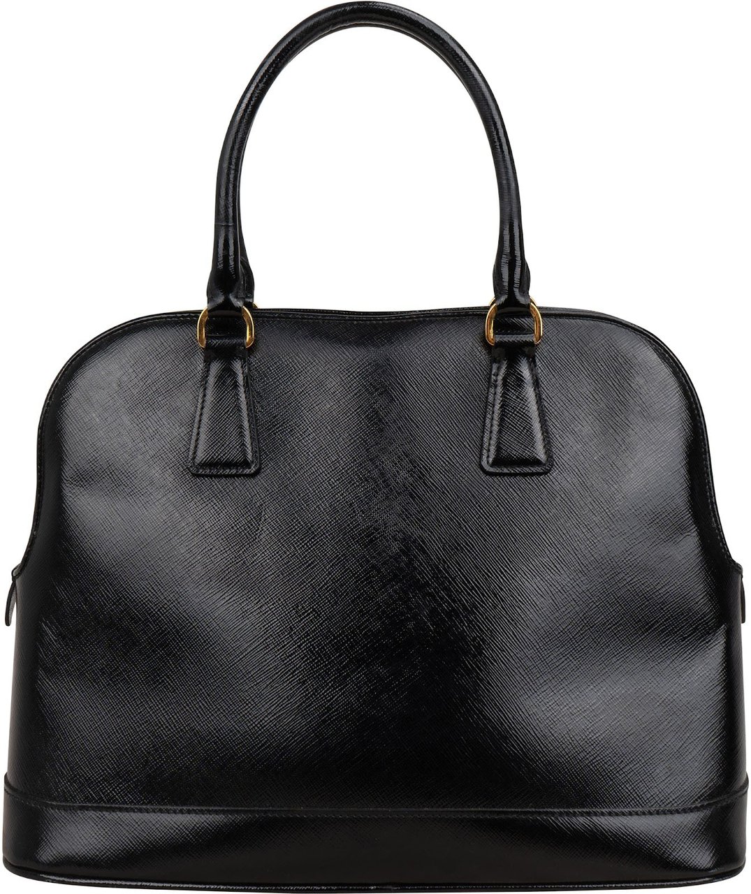 Prada Saffiano Vernis Leather Promenade Handbag Zwart