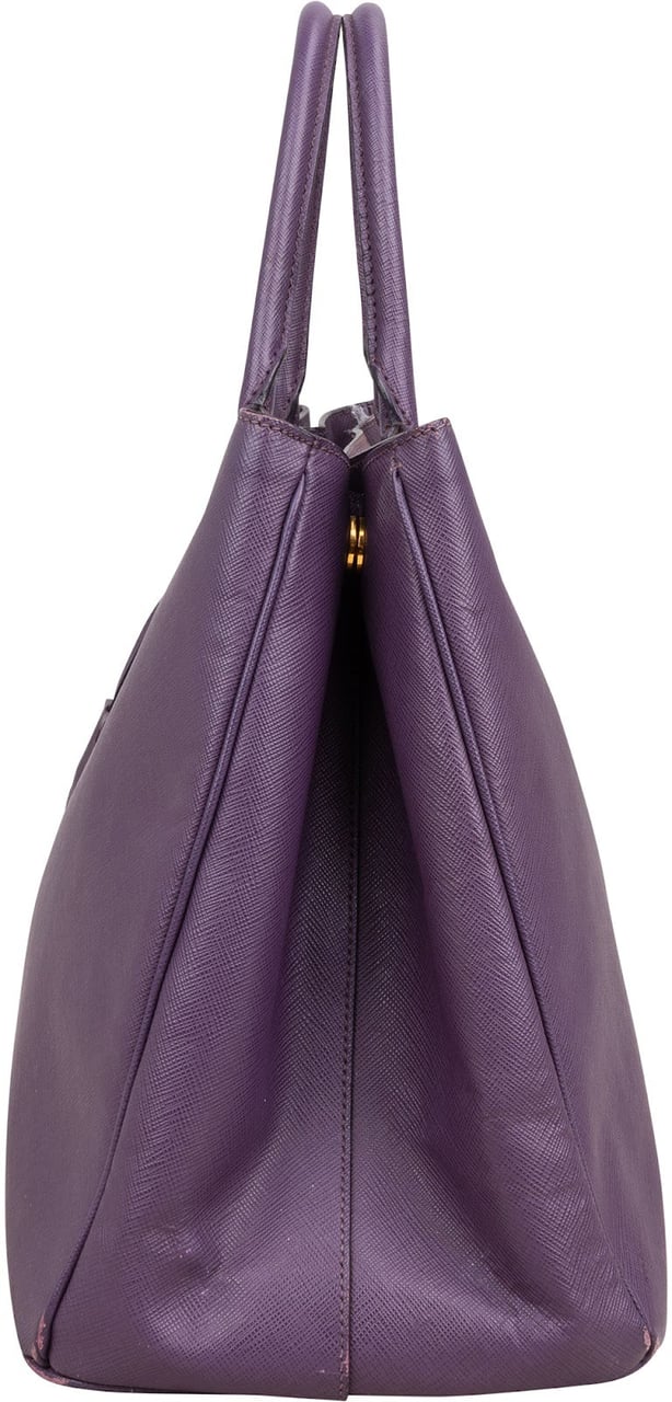 Prada Purple Saffiano Leather Galleria Large Tote Handbag Paars