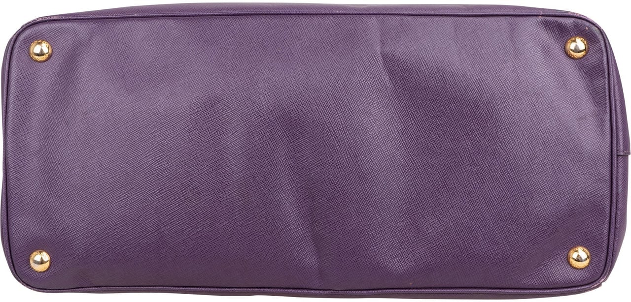 Prada Purple Saffiano Leather Galleria Large Tote Handbag Paars
