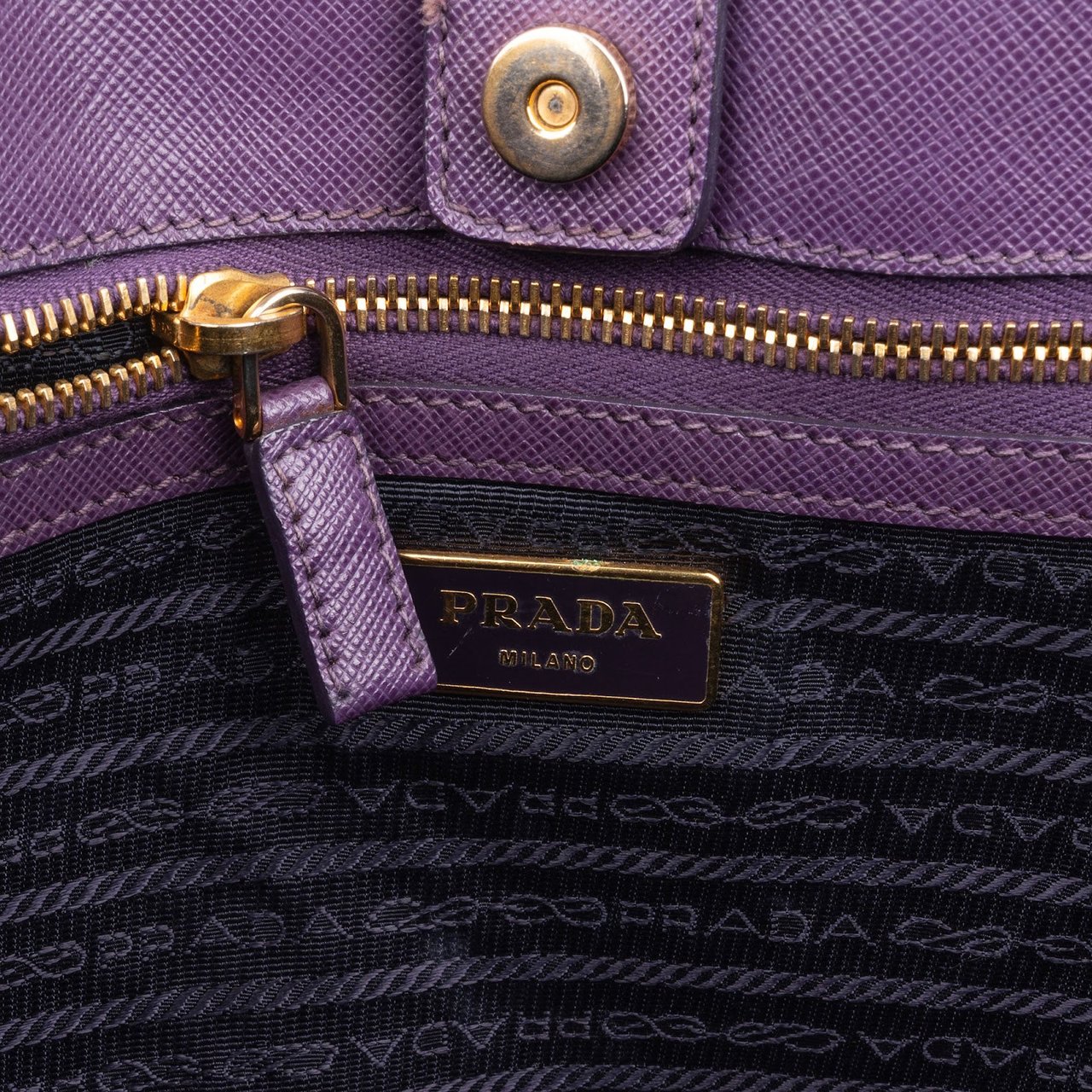 Prada Purple Saffiano Leather Galleria Large Tote Handbag Paars