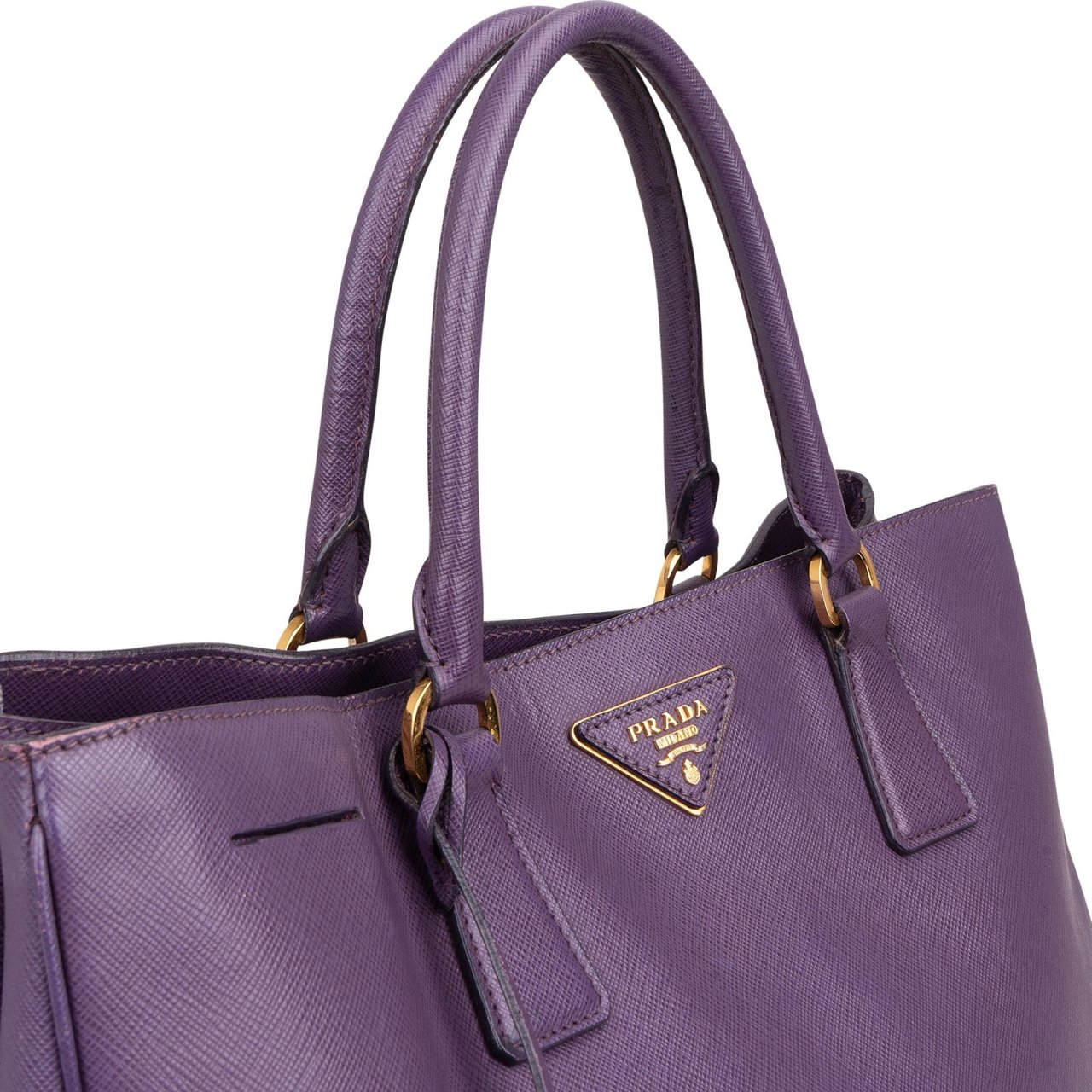 Prada Purple Saffiano Leather Galleria Large Tote Handbag Paars