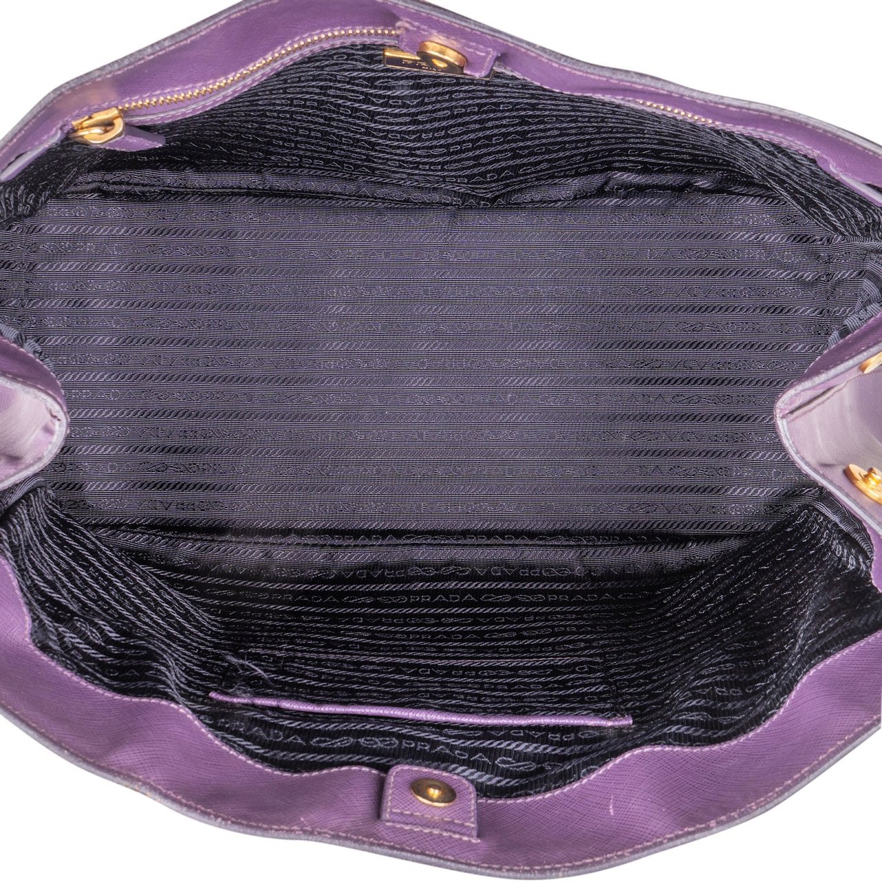 Prada Purple Saffiano Leather Galleria Large Tote Handbag Paars