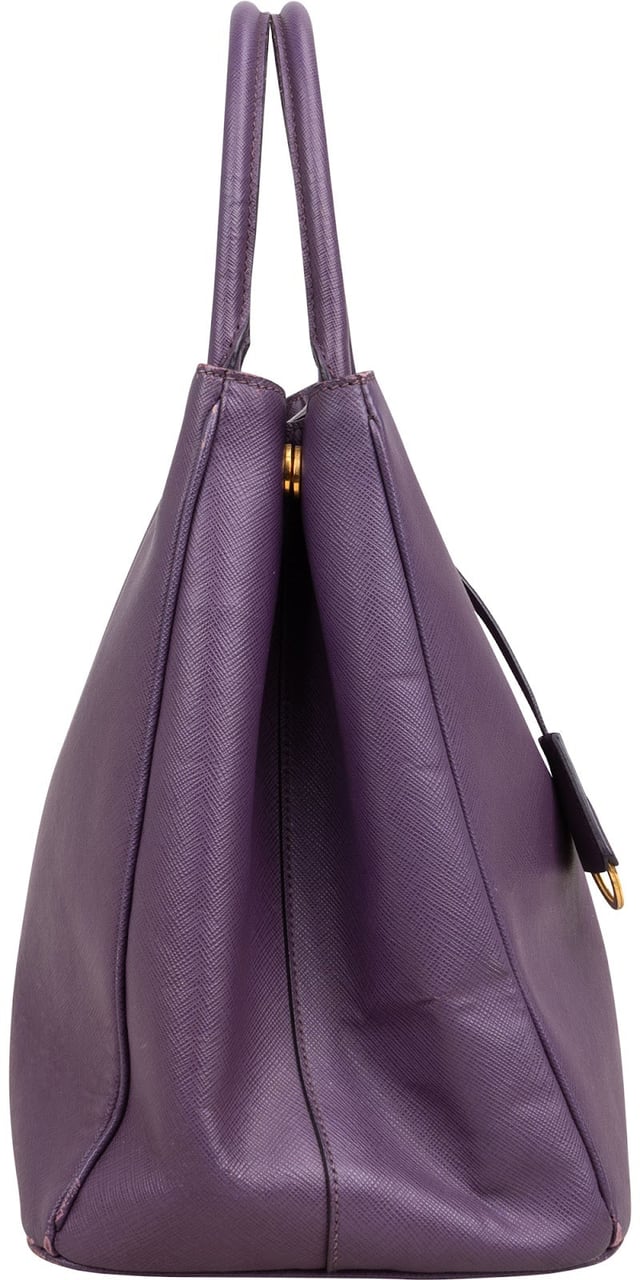 Prada Purple Saffiano Leather Galleria Large Tote Handbag Paars