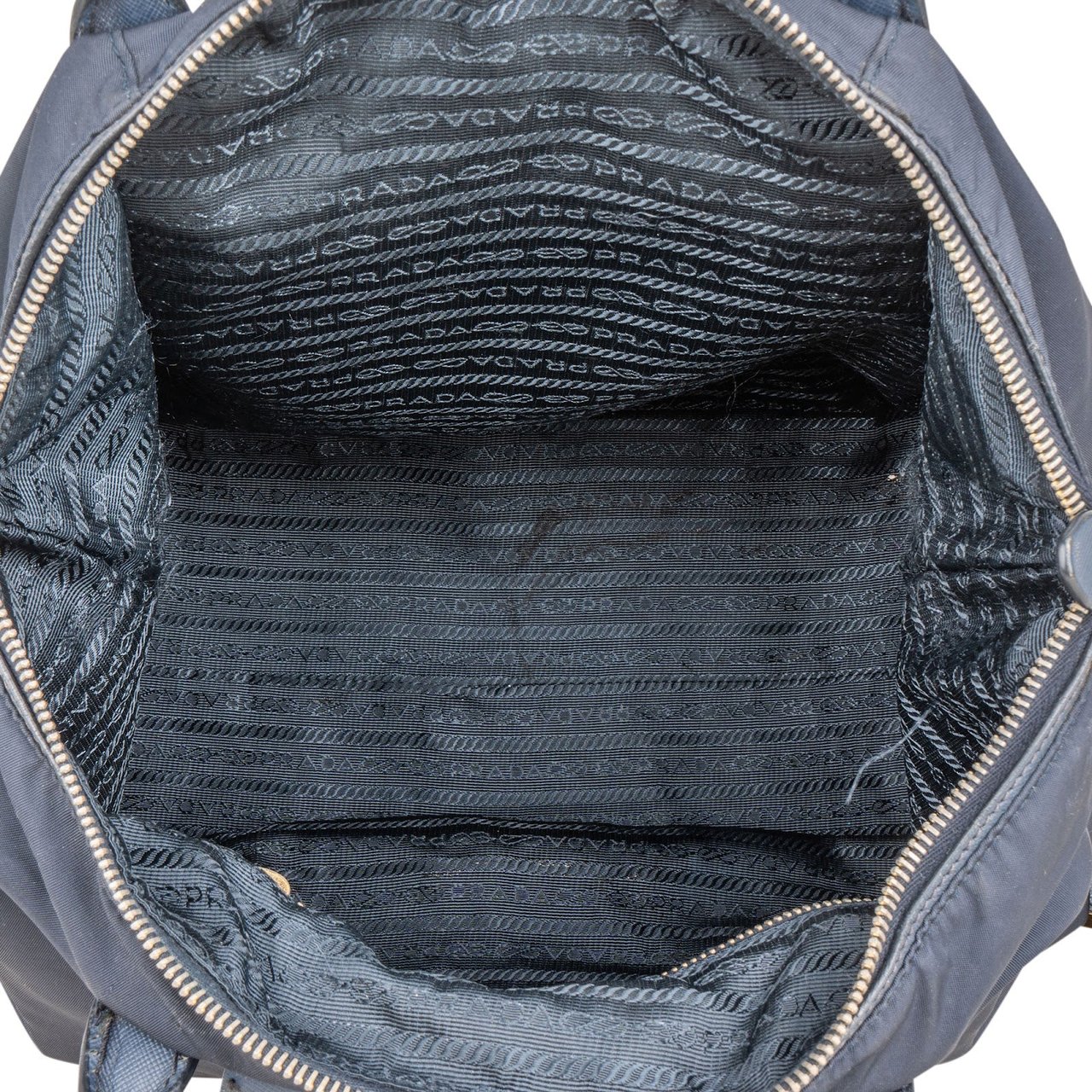 Prada Tessuto Saffiano Leather Tote Handbag Navy
