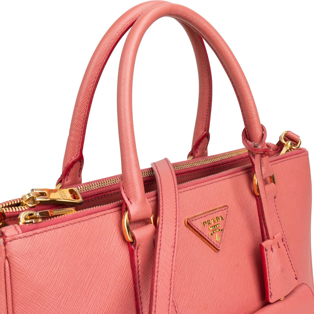 Prada Saffiano Leather Galleria Pocket Handbag Rood