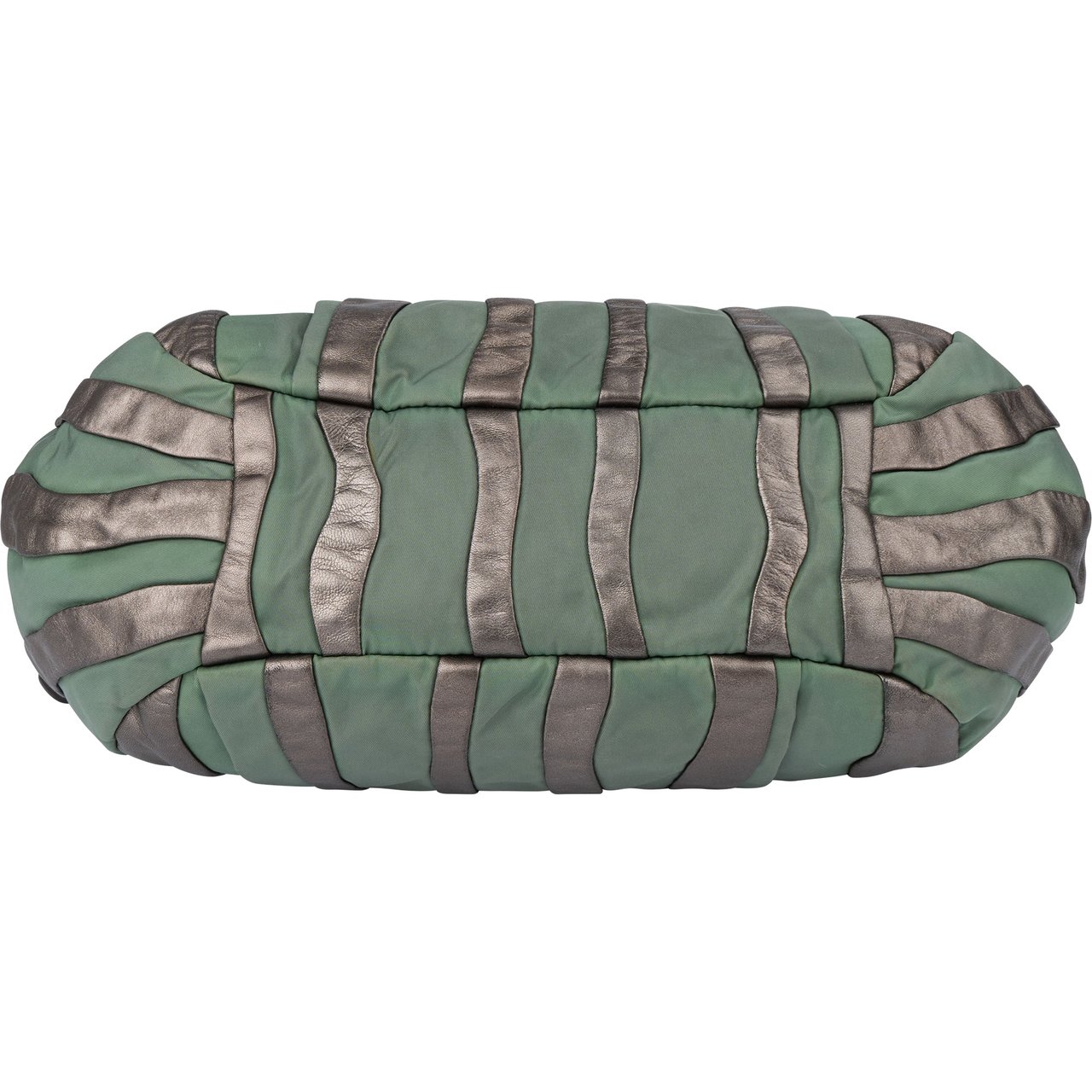 Prada Prada Nylon Leather Stripes Handbag Groen