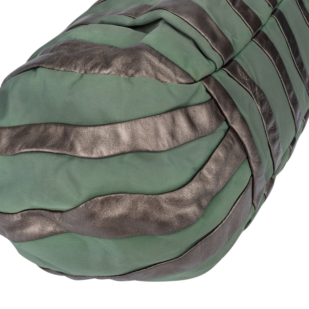 Prada Prada Nylon Leather Stripes Handbag Groen