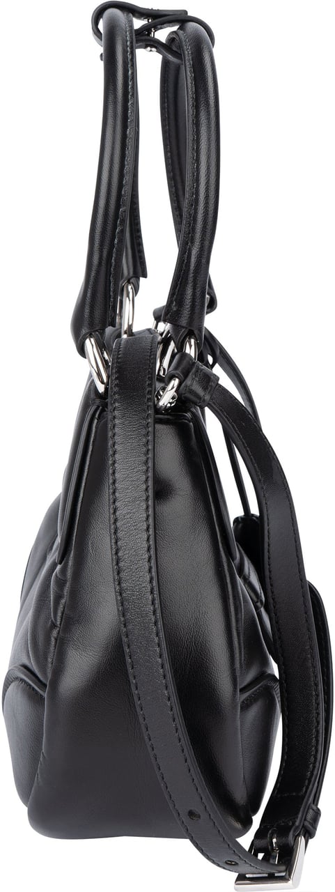 Prada Prada Soft Leather Moon Mini Handbag Zwart