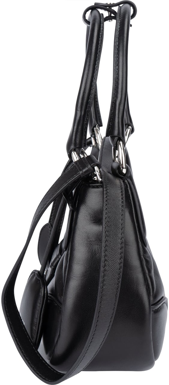 Prada Prada Soft Leather Moon Mini Handbag Zwart
