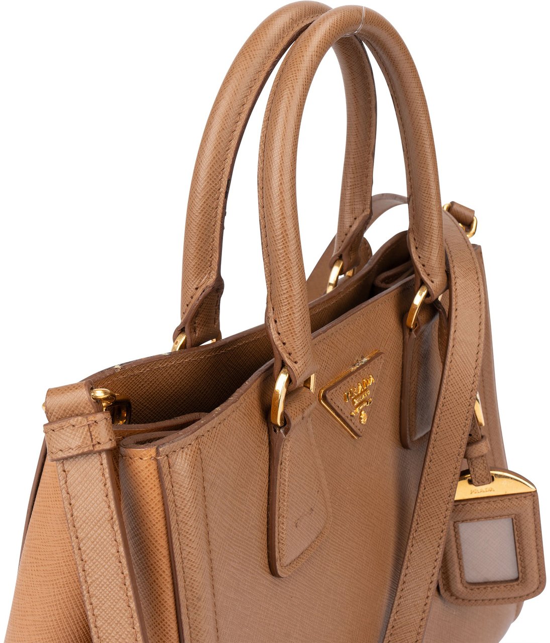 Prada Prada Saffiano Leather Galleria Handbag Bruin