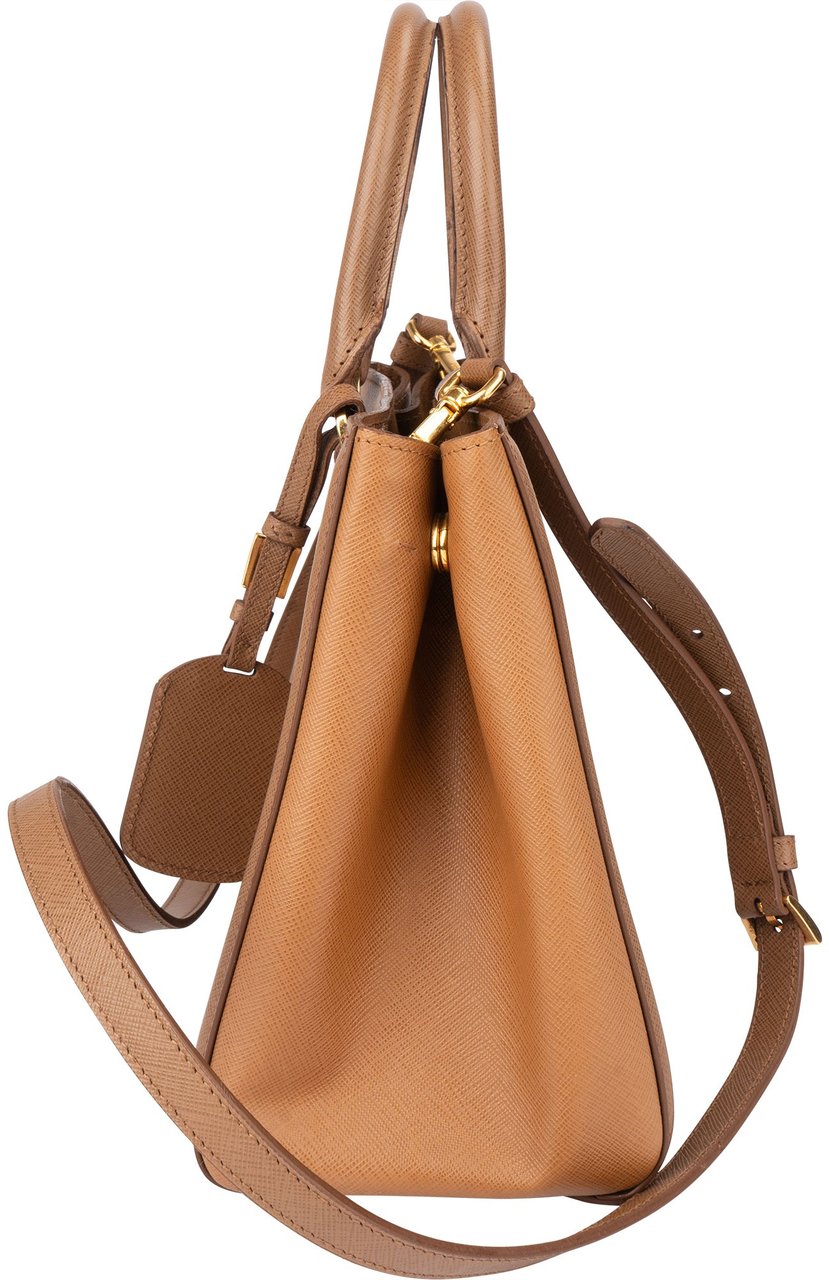 Prada Prada Saffiano Leather Galleria Handbag Bruin