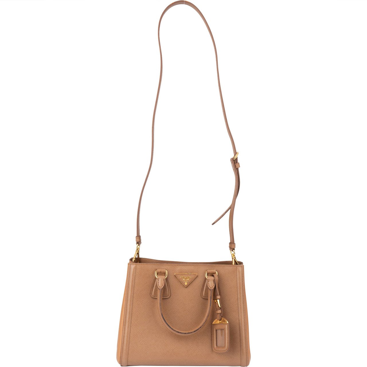 Prada Prada Saffiano Leather Galleria Handbag Bruin