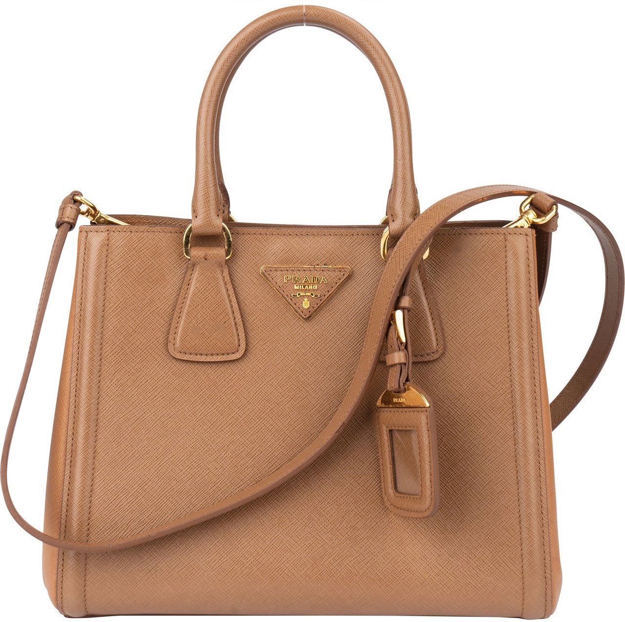 Prada Prada Saffiano Leather Galleria Handbag Bruin