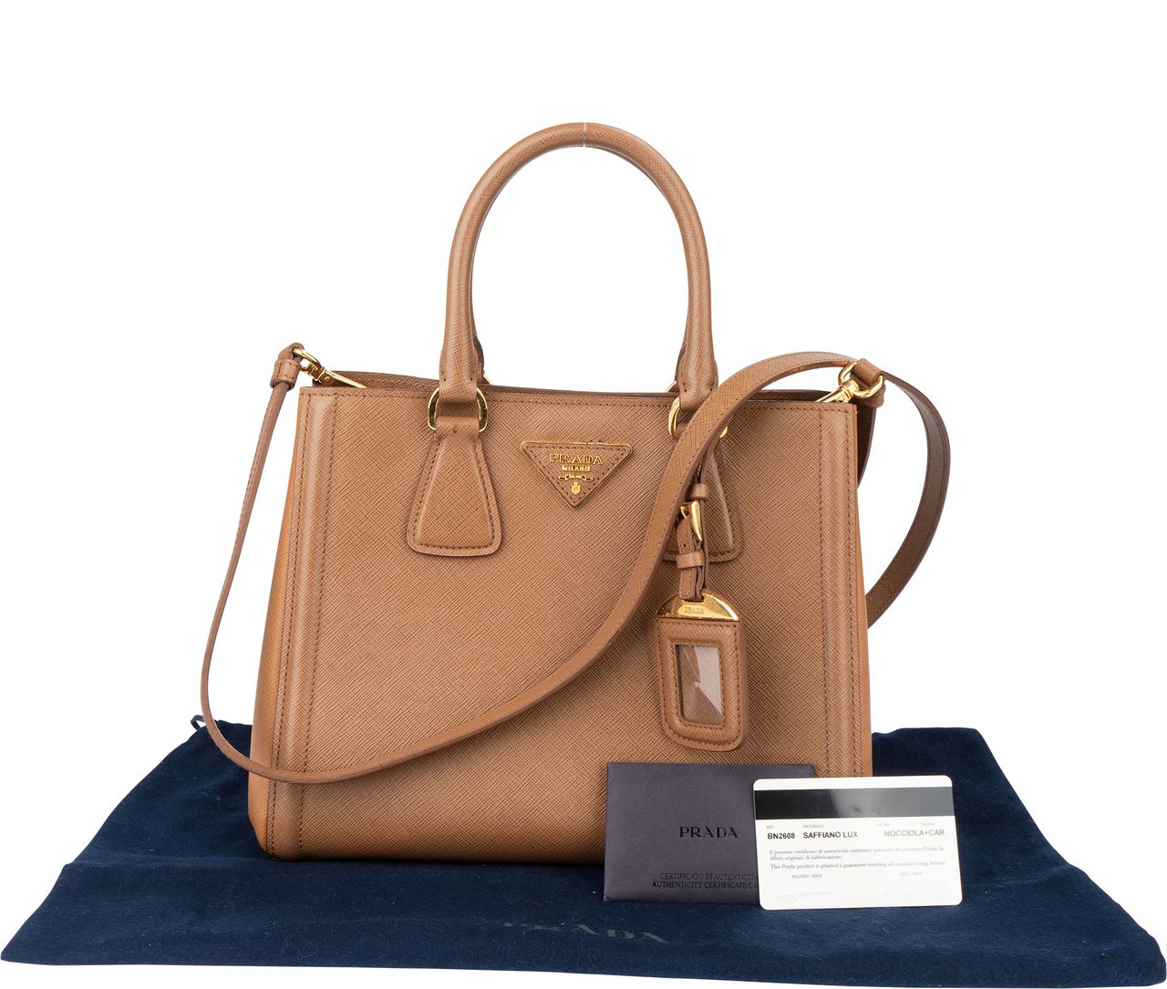 Prada Prada Saffiano Leather Galleria Handbag Bruin