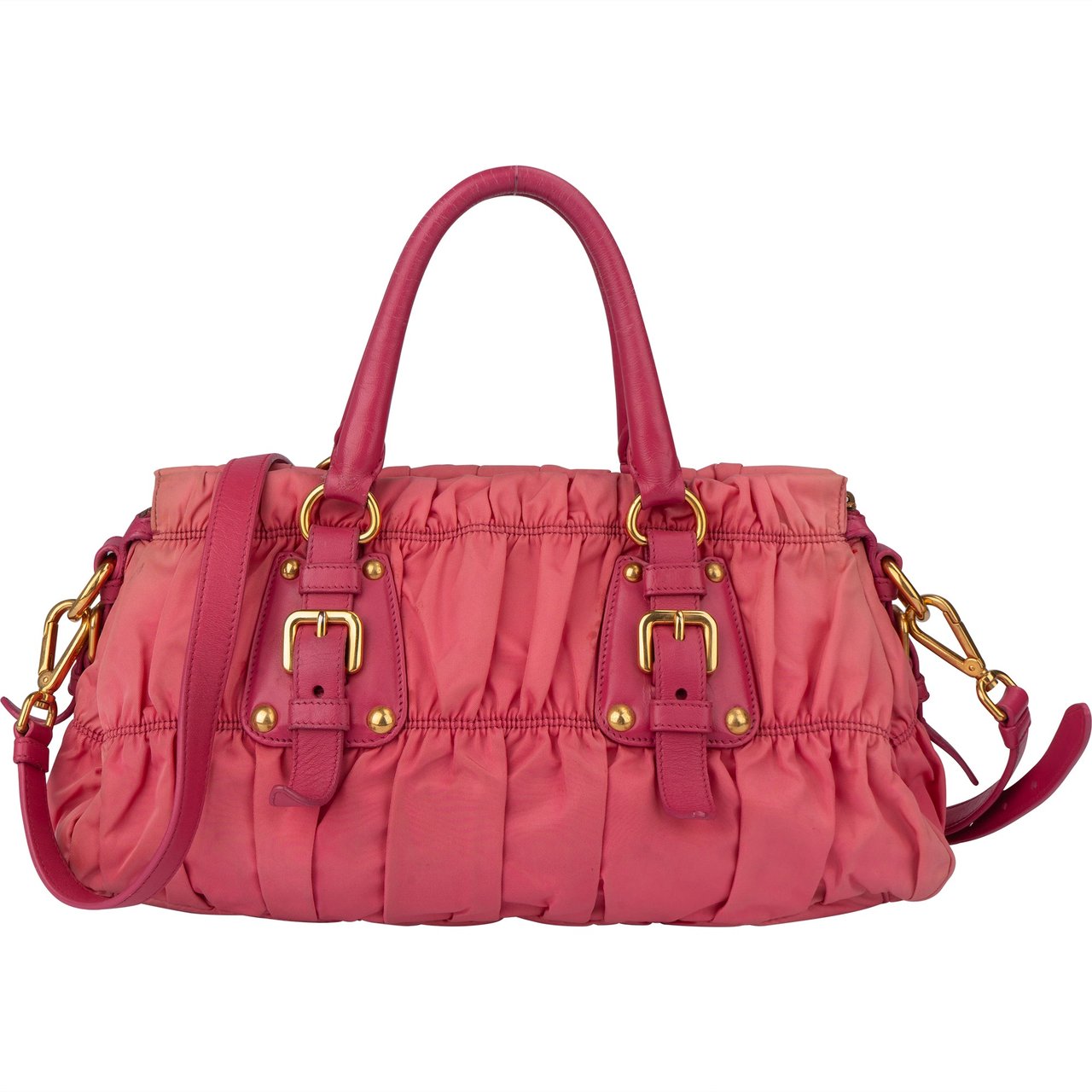 Prada Prada Pink Quilted Nylon City Handbag Roze