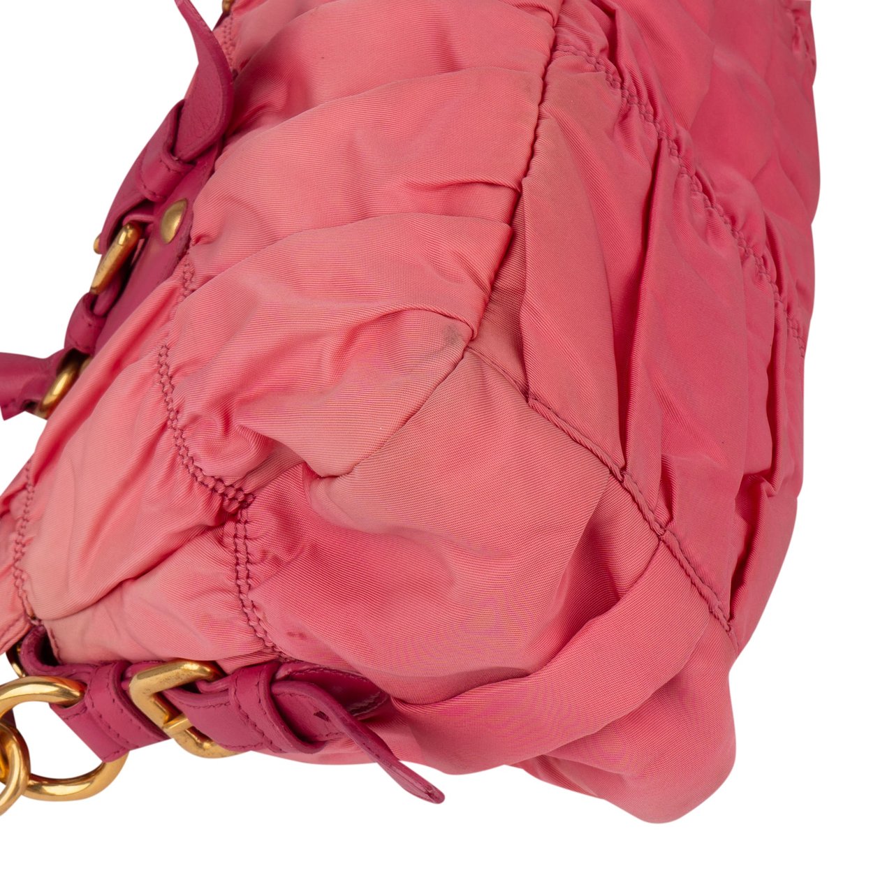 Prada Prada Pink Quilted Nylon City Handbag Roze