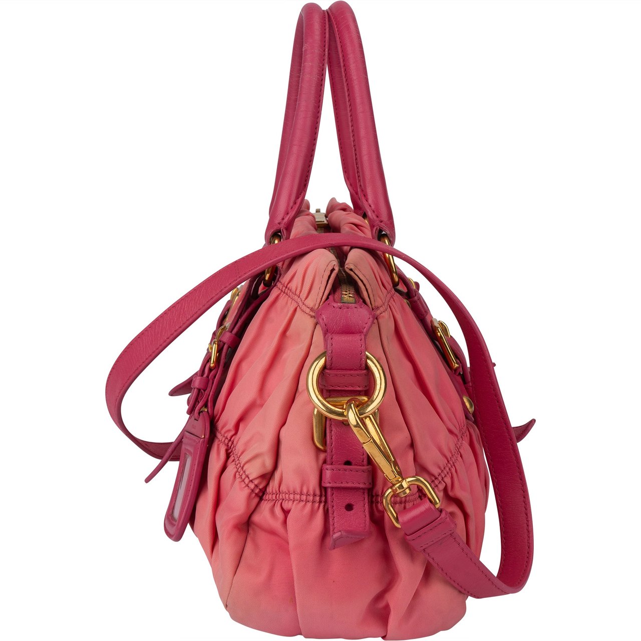 Prada Prada Pink Quilted Nylon City Handbag Roze