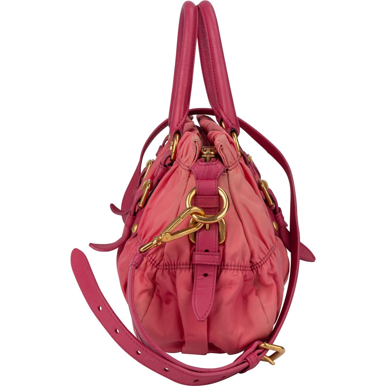 Prada Prada Pink Quilted Nylon City Handbag Roze