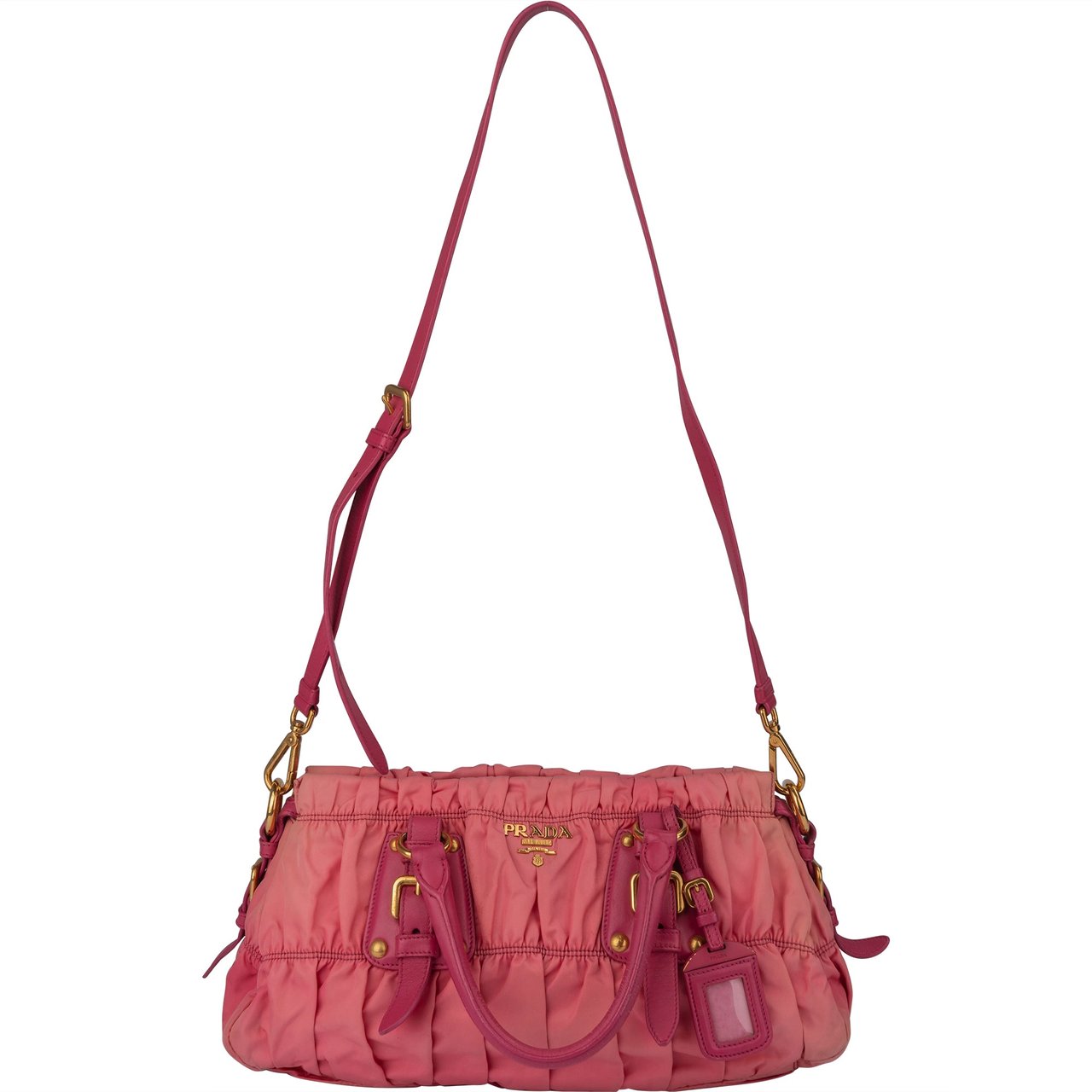 Prada Prada Pink Quilted Nylon City Handbag Roze