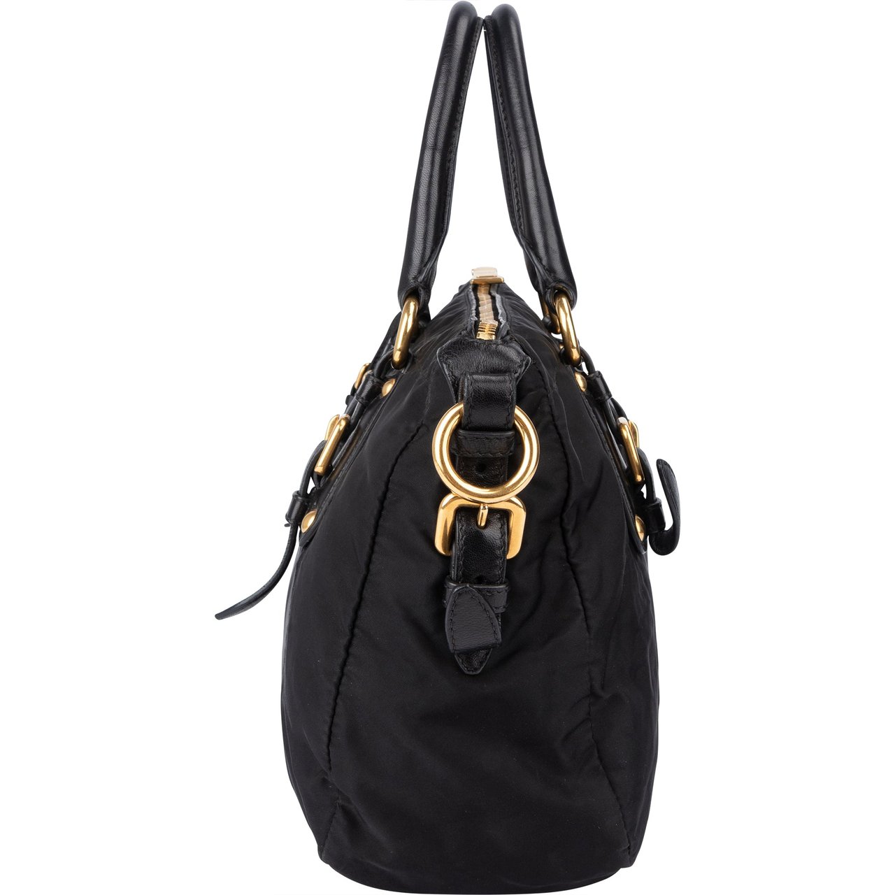 Prada Prada Black Nylon City Handbag Zwart