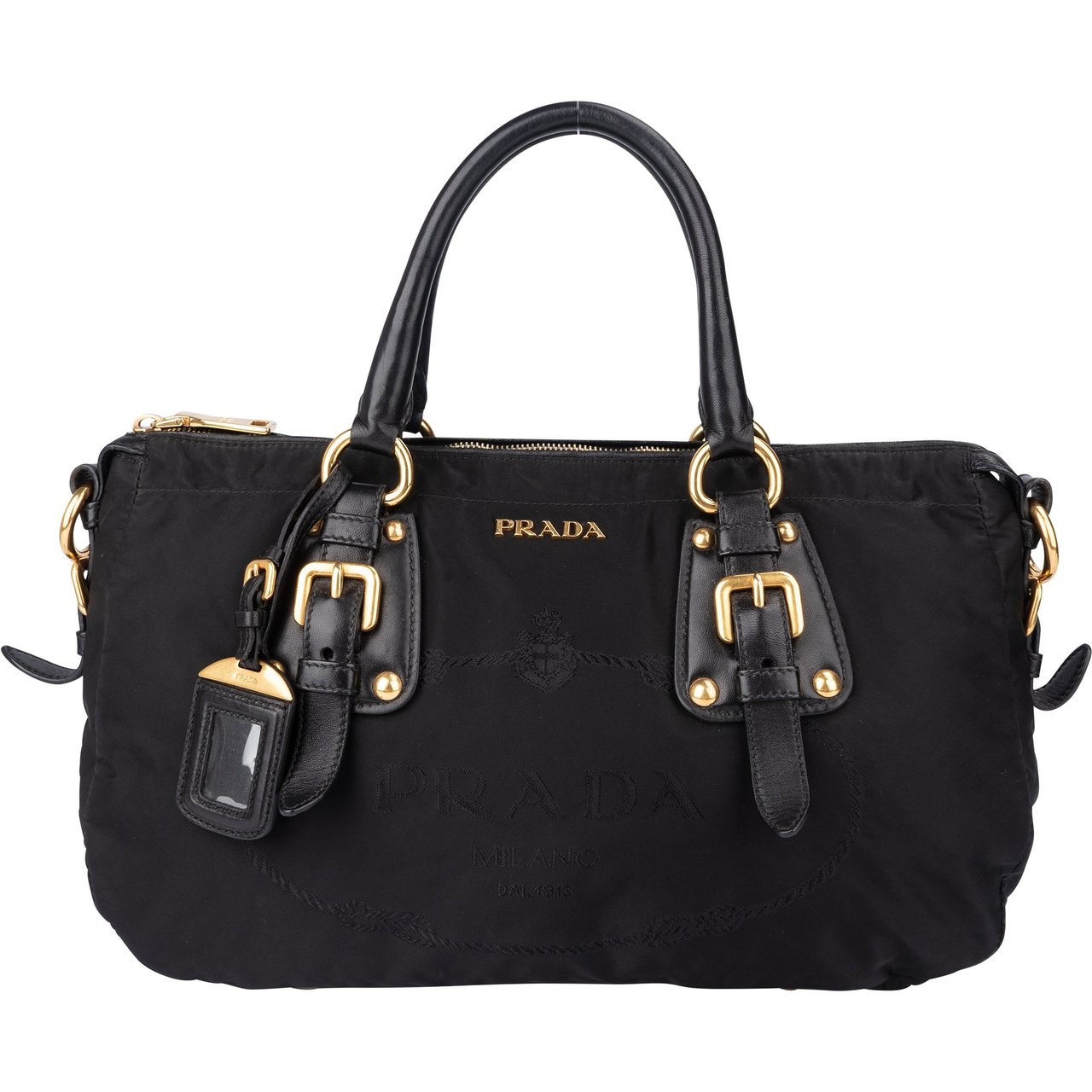 Prada Prada Black Nylon City Handbag Zwart