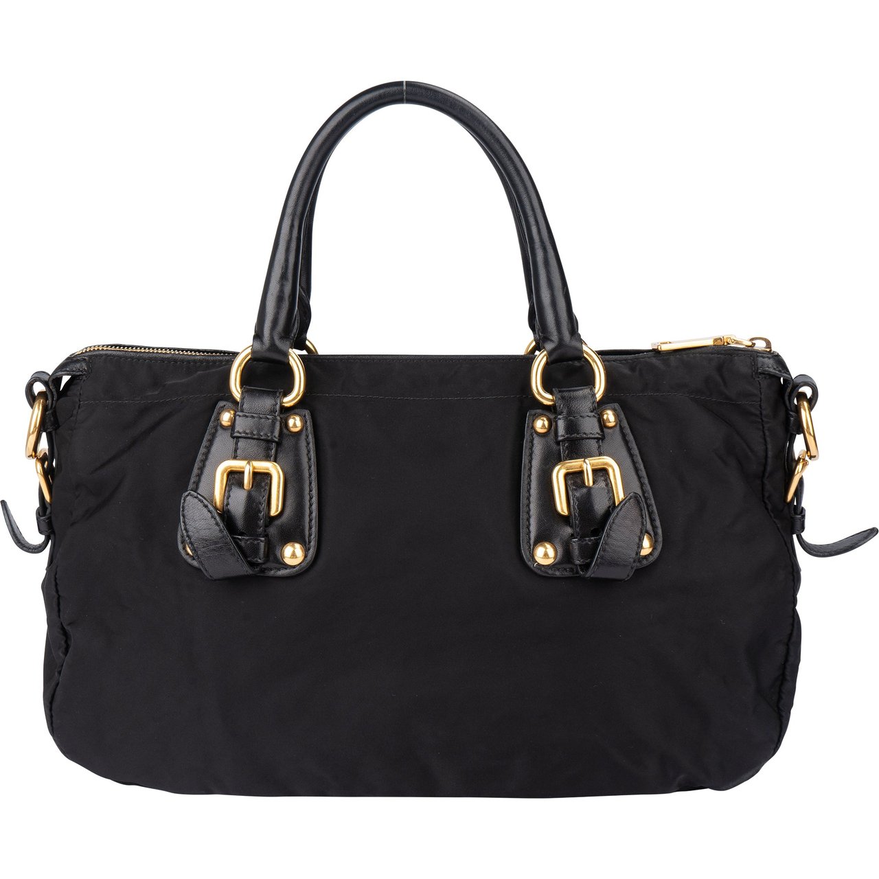 Prada Prada Black Nylon City Handbag Zwart