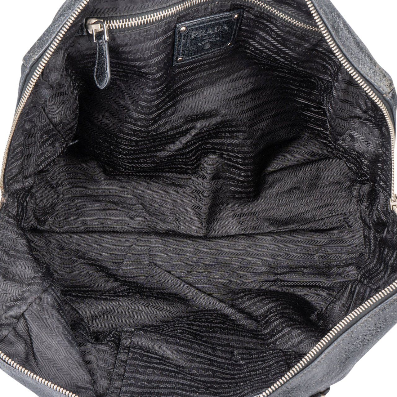 Prada Prada Shimering Leather City Handbag Zwart