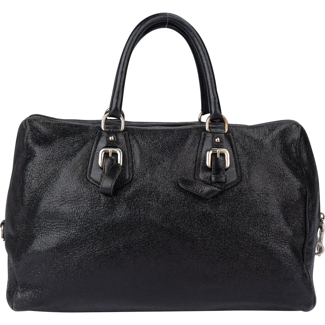 Prada Prada Shimering Leather City Handbag Zwart
