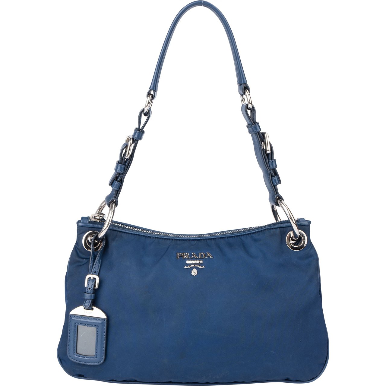 Prada Prada Blue Nylon City Shoulder Bag Blauw